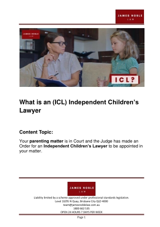 What is an (ICL) Independent Children’s Lawyer