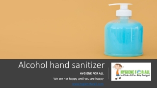 alcohol hand sanitizer