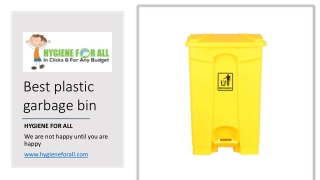 Best Plastic Garbage Bin