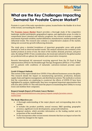 What are the Key Challenges Impacting Demand for Prostate Cancer Market?