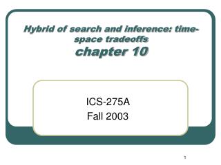 Hybrid of search and inference: time-space tradeoffs chapter 10