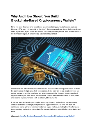 Why and how should you build blockchain-based cryptocurrency wallets_