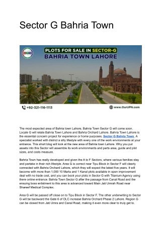 Sector G Bahria Town