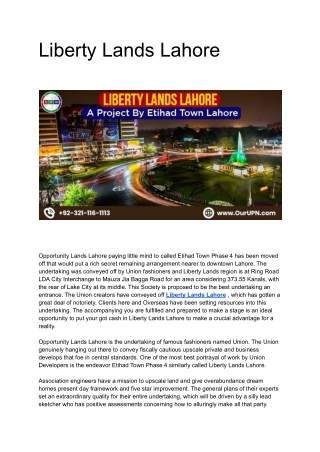 Liberty Lands Lahore