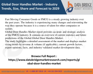Global Door Handles Market Estimated at USD 3.90 Billion In 2022