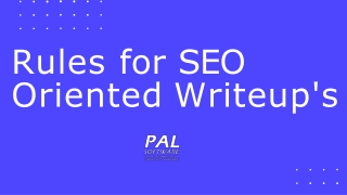 Rules for SEO Oriented Write up's