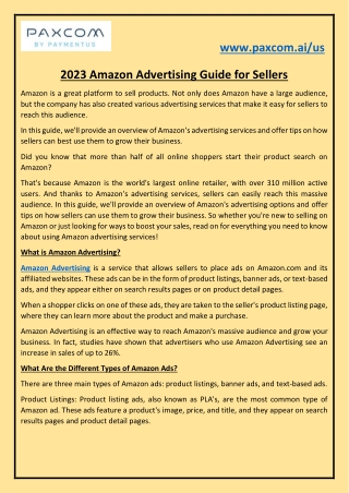 2023 Amazon Advertising Guide for Sellers