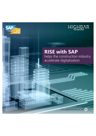RISE with SAP Helps Construction Industry to Accelerate Digitization
