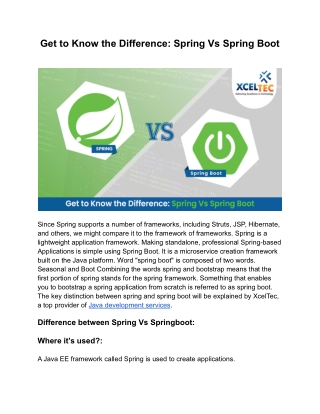 Get To Know the Difference: Spring Vs Springboot