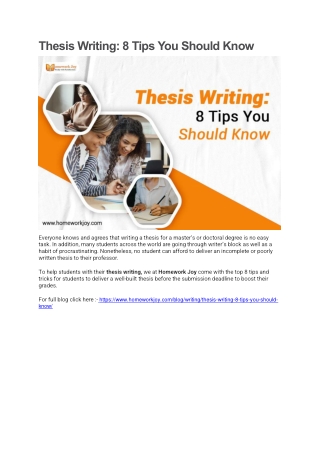 Thesis Writing