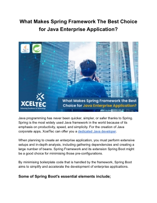 Spring Framework The Best Choice for Java Enterprise Application?