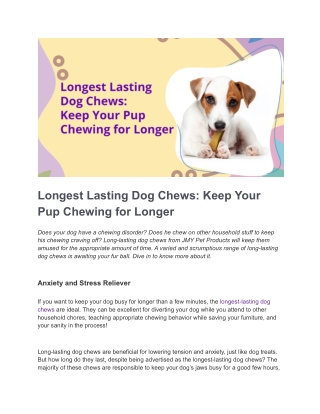 Longest Lasting Dog Chews_ Keep Your Pup Chewing for Longer