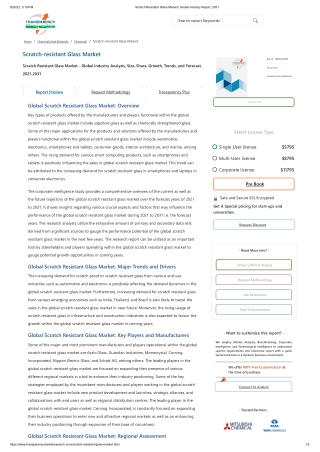 Scratch Resistant Glass Market _ Global Industry Report, 2031