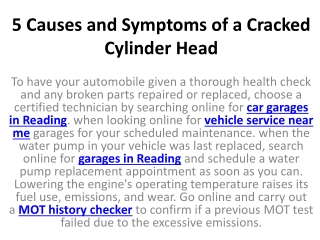 5 Causes and Symptoms of a Cracked Cylinder Head