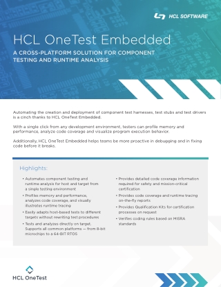 HCL OneTest Embedded - A Cross-Platform Solution