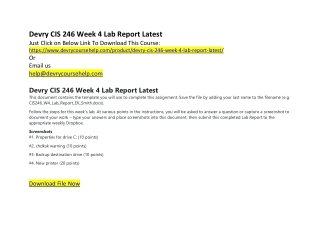 Devry CIS 246 Week 4 Lab Report Latest