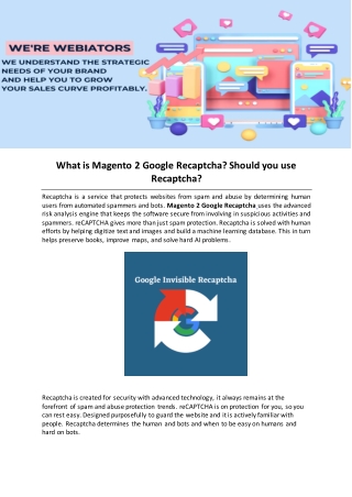 What is Magento 2 Google Recaptcha Should you use Recaptcha
