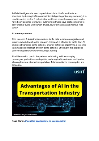 Advantages of AI in the Transportation Industry