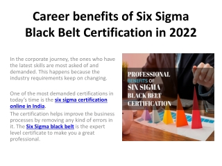 Career benefits of Six sigma black belt