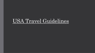 Get The Update of USA Travel Rules