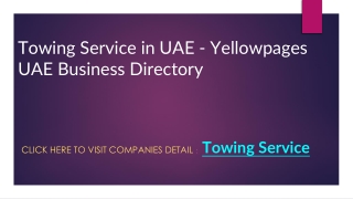 Towing Service in UAE - Yellowpages UAE Business Directory
