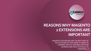 Reasons Why Magento 2 Extensions Are Important