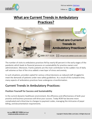 What are Current Trends in Ambulatory Practices.docx