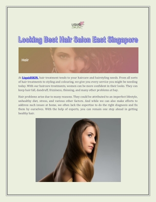 Looking Best Hair Salon East Singapore