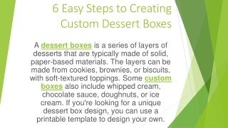 6 Easy Steps to Creating Custom Dessert Boxes
