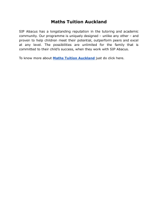 Maths Tuition Auckland