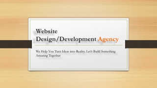 Website Design/Development Agency