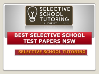 Best Selective School Test Papers NSW