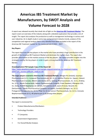 Global Americas IBS Treatment Market Opportunities and Forecast 2020-2027