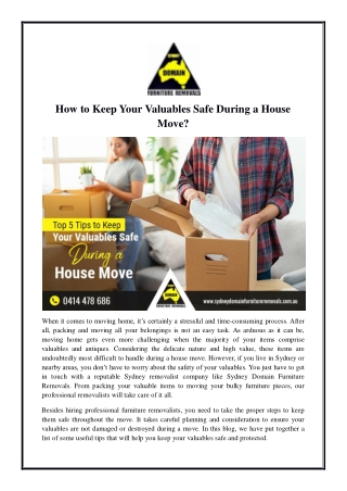 How to Keep Your Valuables Safe During a House Move?