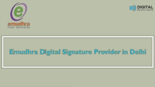 Emudhra Digital Signature Provider in Delhi