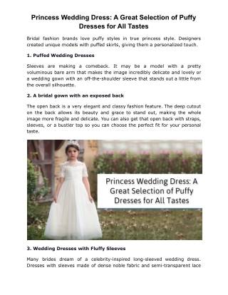 Princess Wedding Dress: A Great Selection of Puffy Dresses for All Tastes