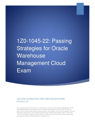 1Z0-1045-22: Passing Strategies to Oracle Warehouse Management Cloud Exam