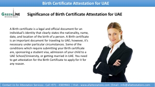 Want to know Birth Certificate Attestation for UAE