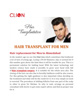 HAIR TRANSPLANT FOR MEN