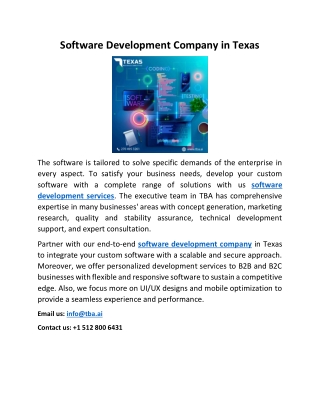Software Development Company in Texas