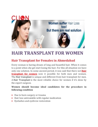 HAIR TRANSPLANT FOR WOMEN