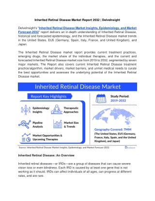 Inherited Retinal Disease Market