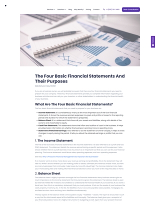 The Four Basic Financial Statements And Their Purposes