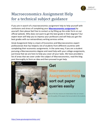 Macroeconomics Assignment Help for a technical subject guidance