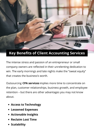 Key Benefits of Client Accounting Services