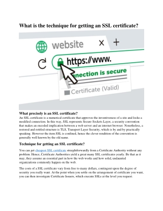 What is the technique for getting an SSL certificate