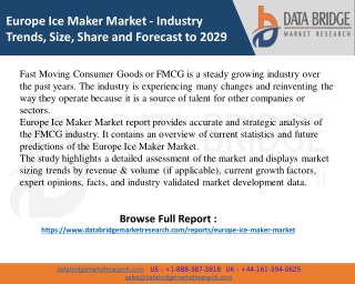 Europe Ice Maker Market Insights 2022: Trends, Size, CAGR, Growth Analysis by 20