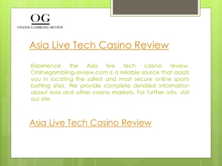 Asia Live Tech Casino Review  Onlinegambling-review.com