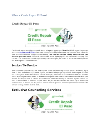 What is Credit Repair El Paso