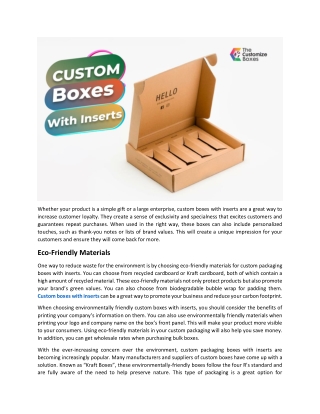 How Effective Custom Boxes With Inserts Are?